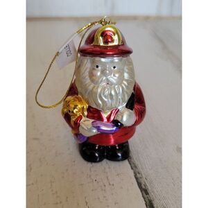 Shiny hero firefighter hose puppy dog ornament Xmas